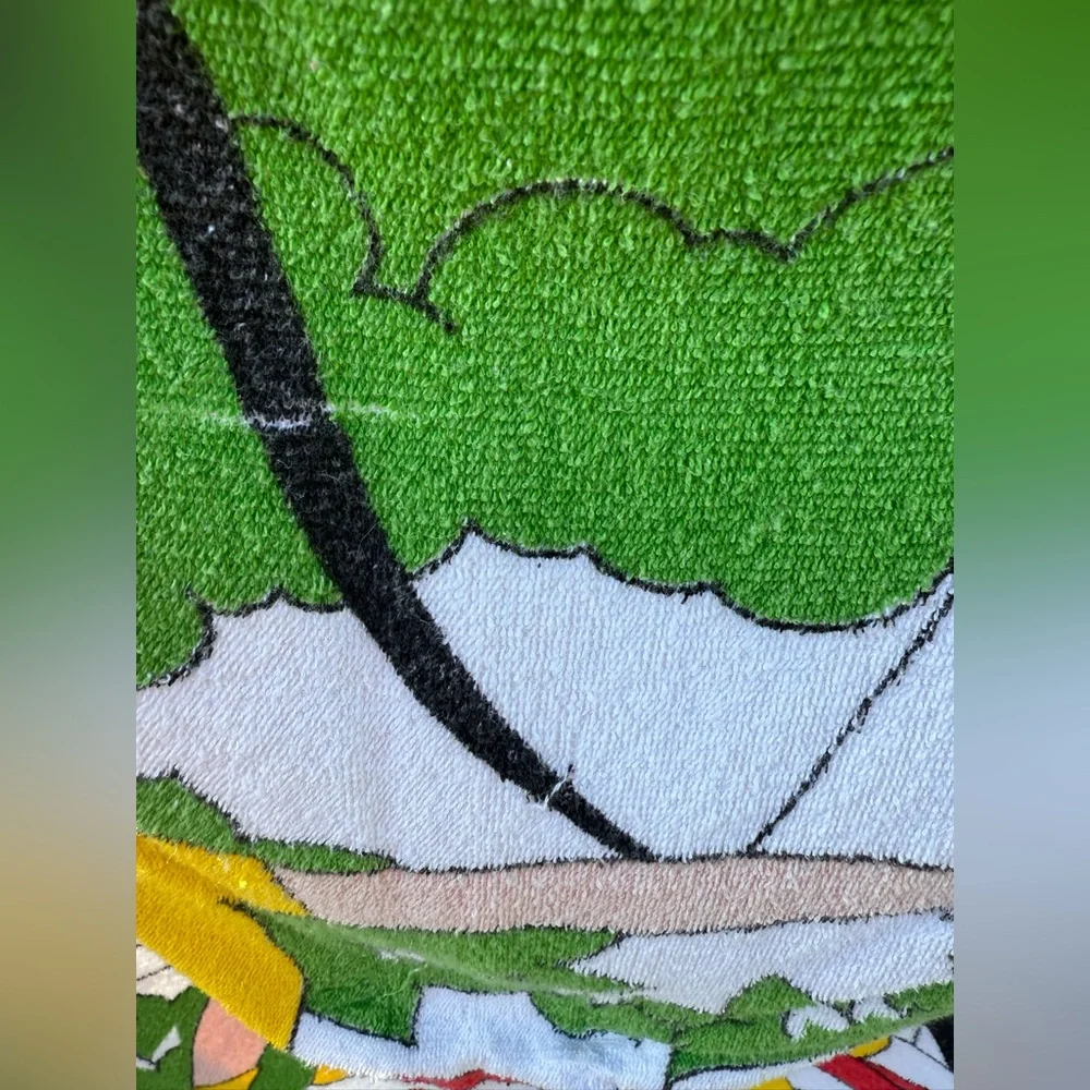 VTG 50's 60's Graphic Novelty Beach Towel Summer Sun Sports  54